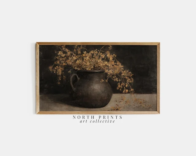 moody black vase artwork