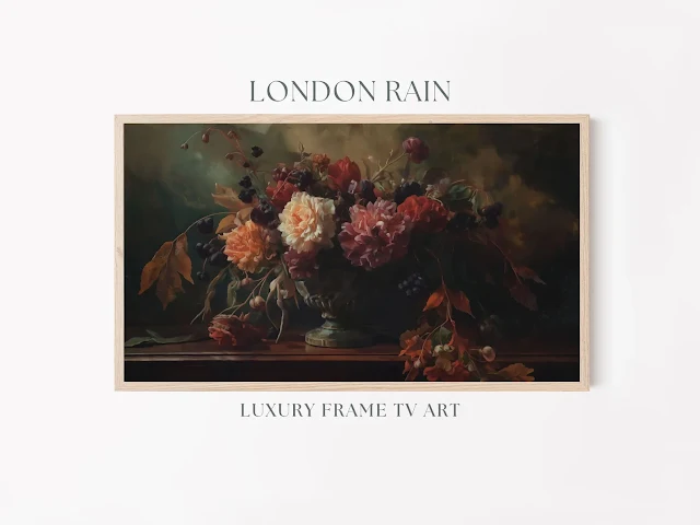 dark flower arrangement art