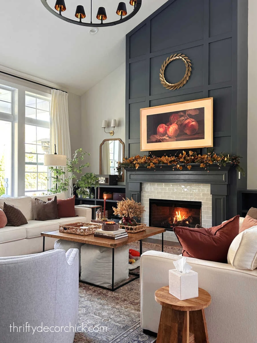 cyberspace dark blue fireplace