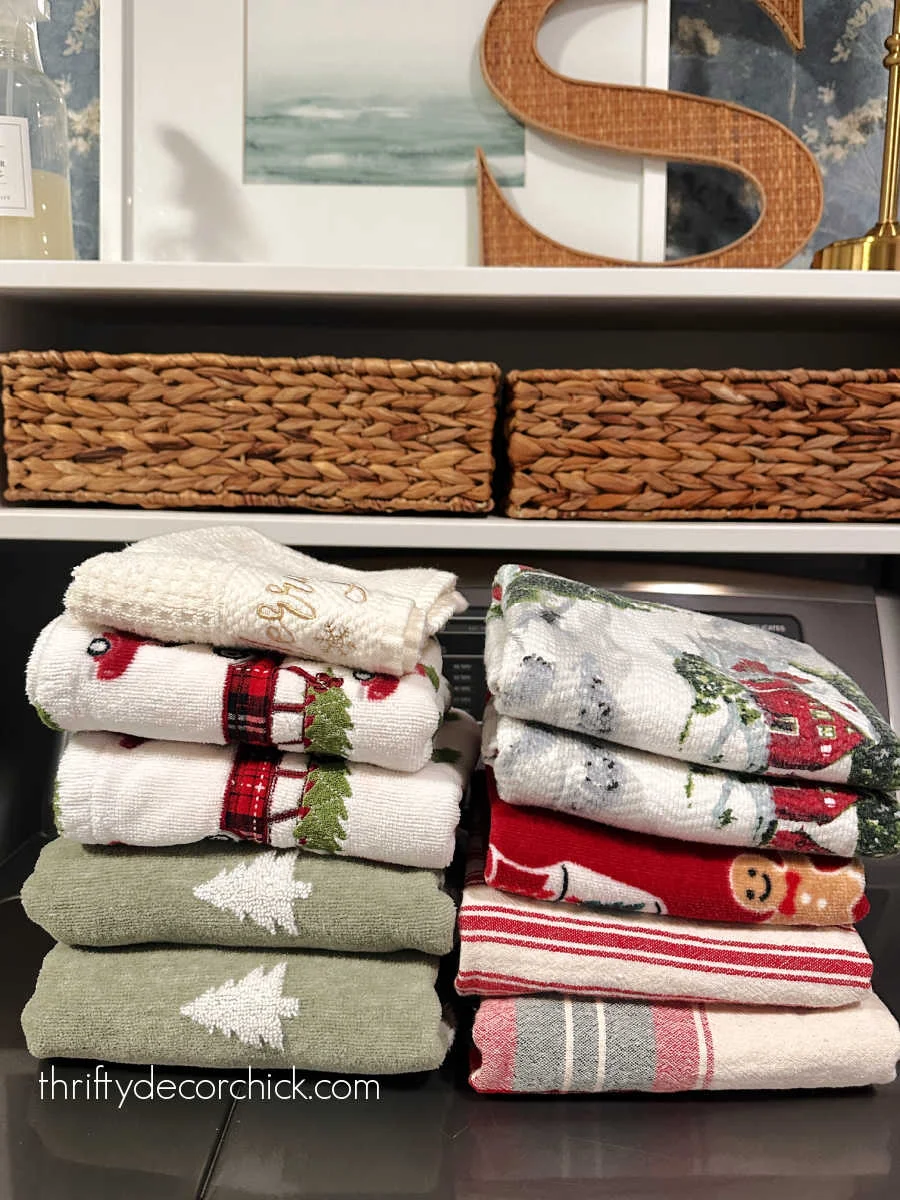 folded Christmas towels