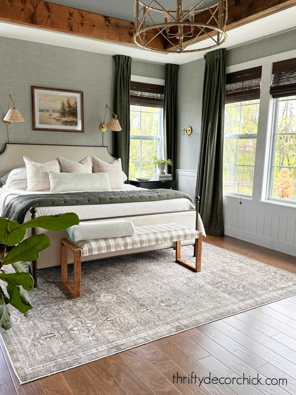 cottage style bedroom with metal bed