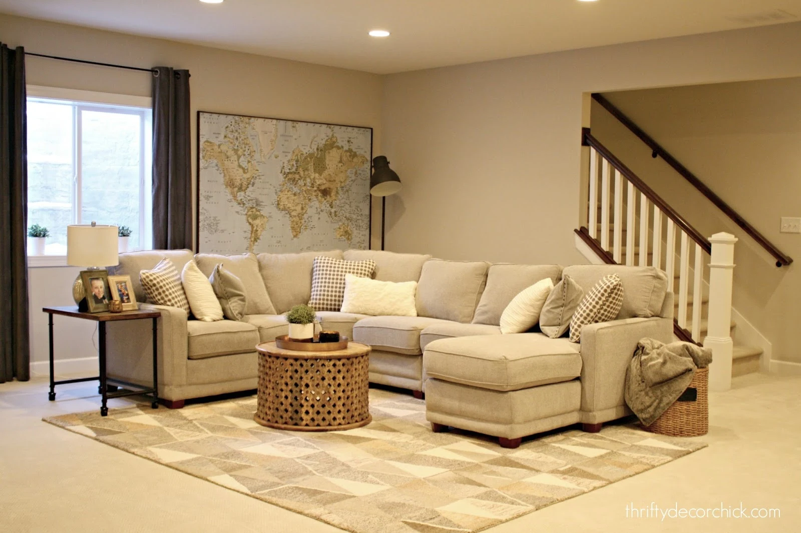 U-shaped sectional family room