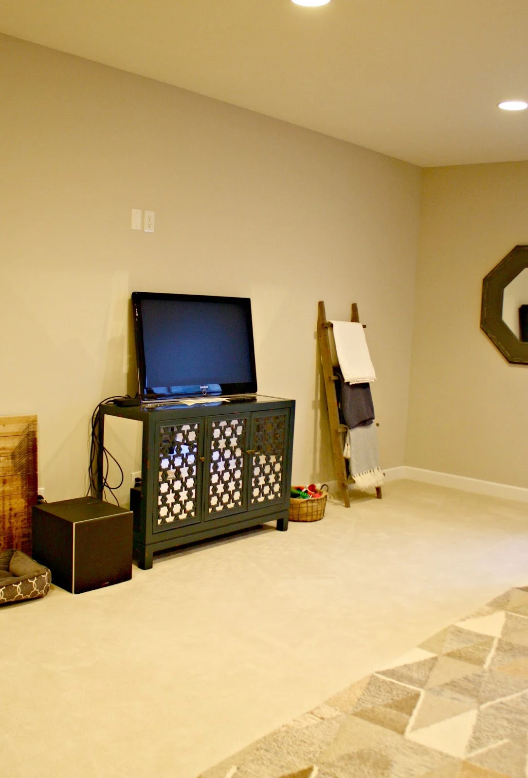 before entertainment center wall