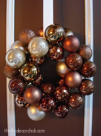 brown cream DIY ornament wreath