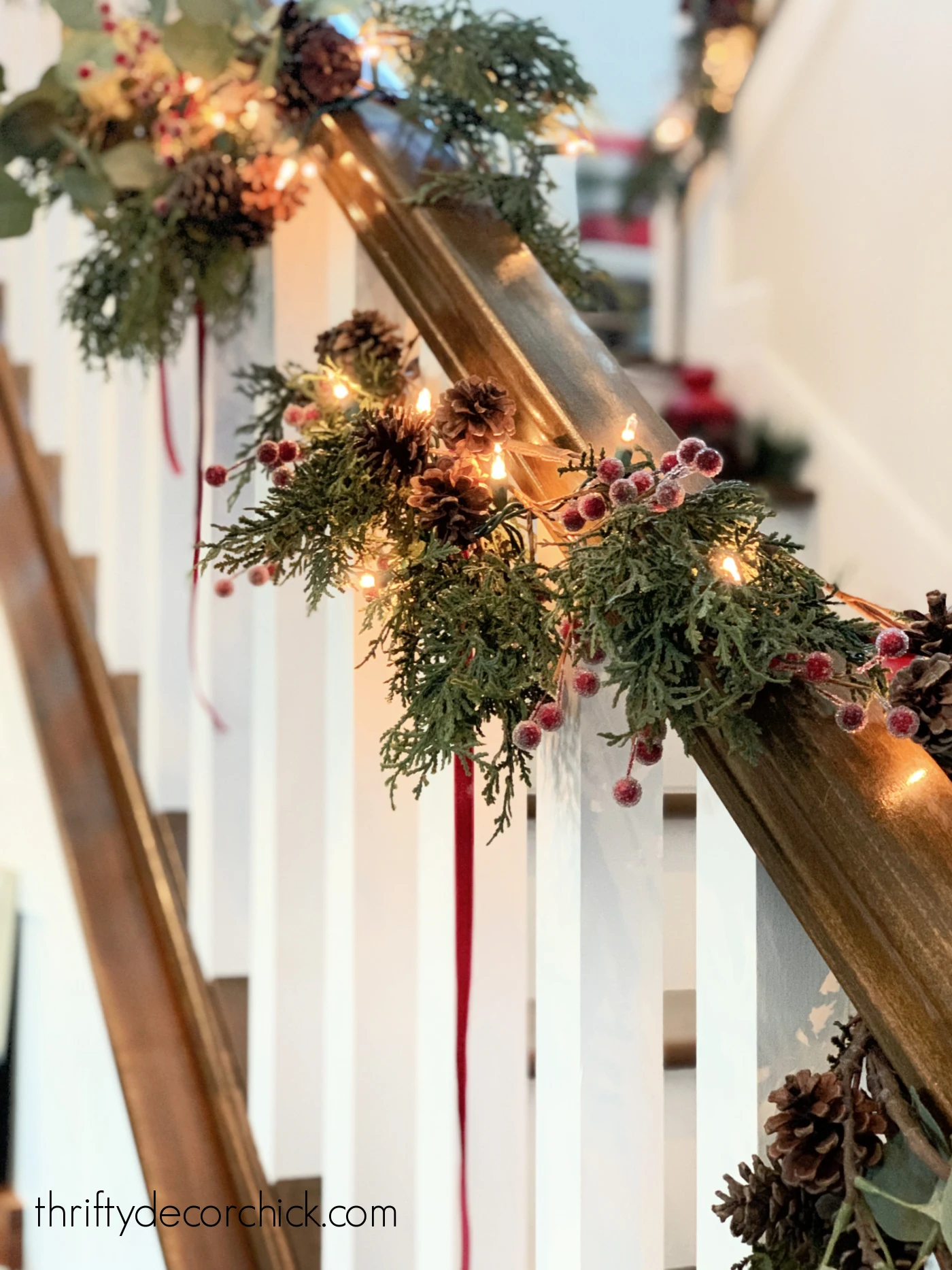 railing garland with berries