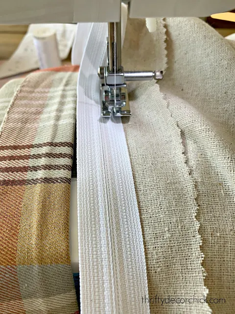 pillow cover with a zipper