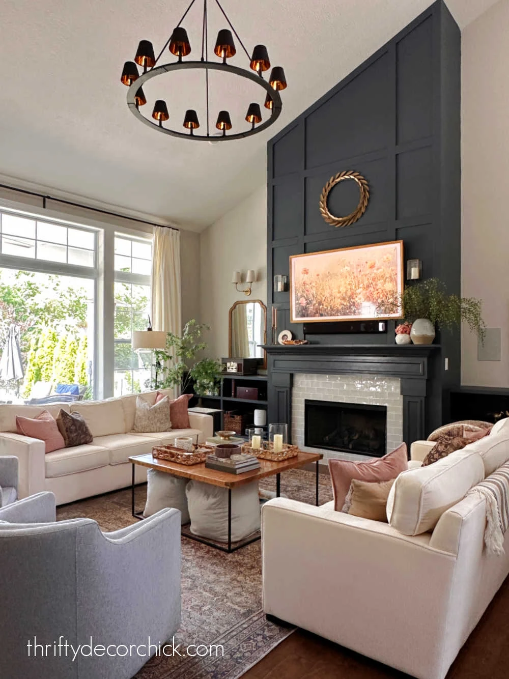 great room layout with swivel chairs