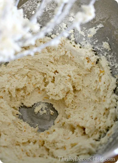 biscuit ingredients in mixer