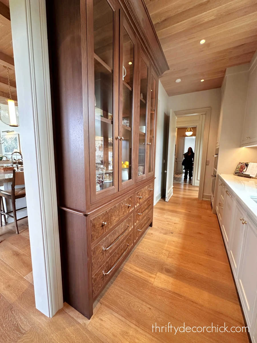 double sided wood armoire pantry