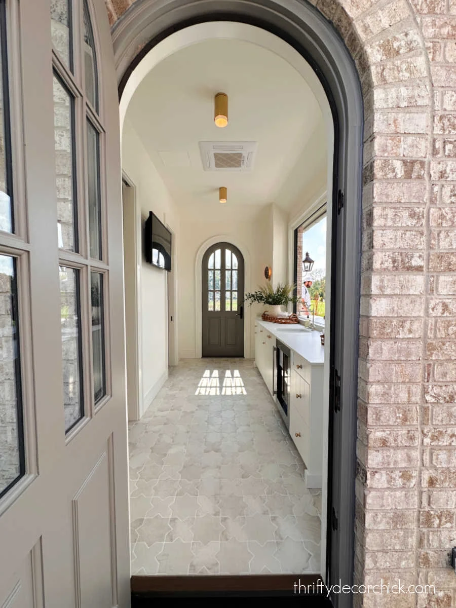 arched exterior doors with windows