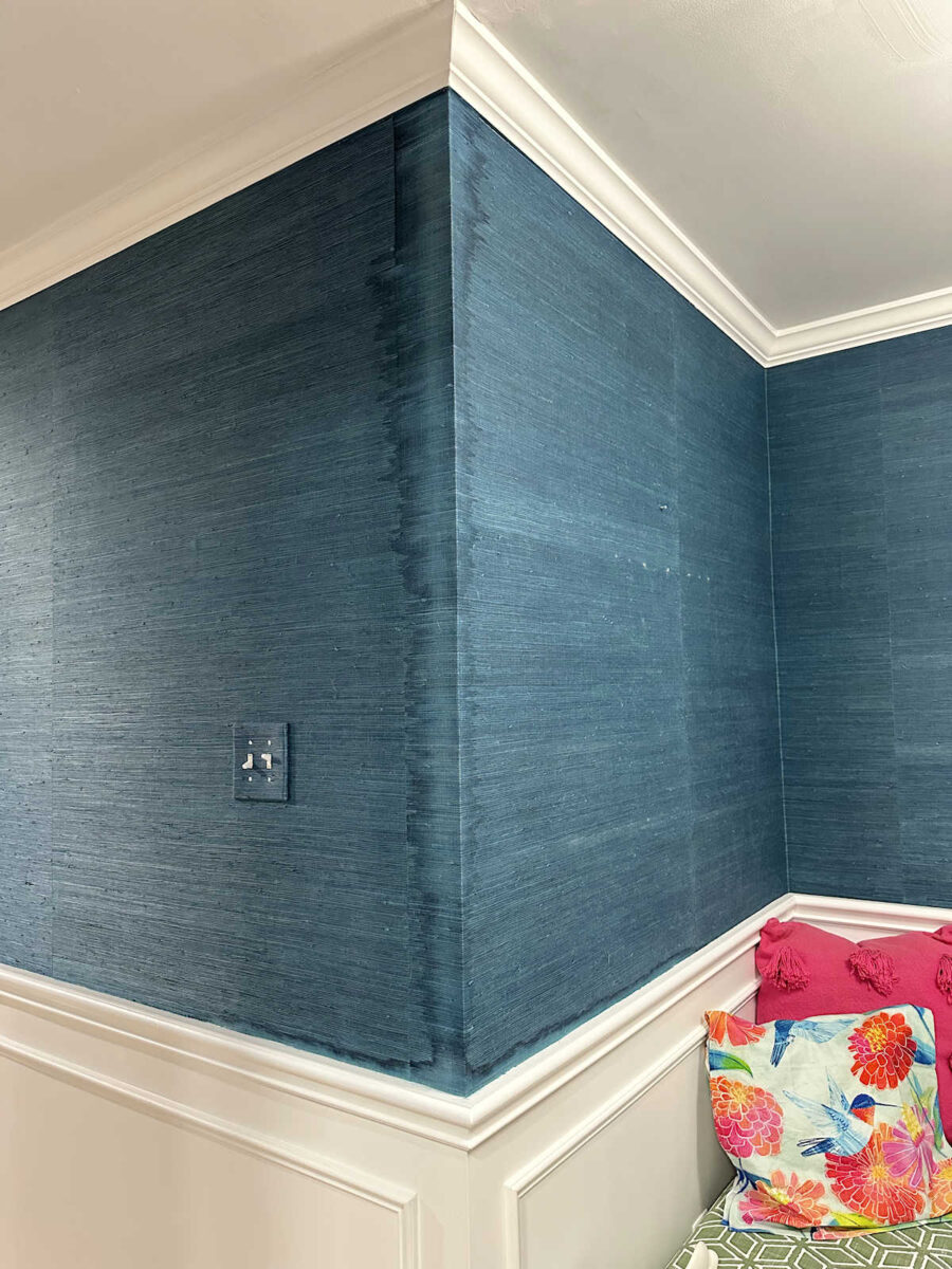 Grasscloth wallpaper ruined by leak in roof